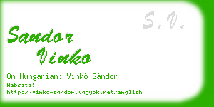 sandor vinko business card